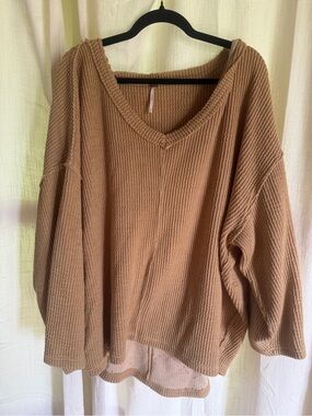 Free People V-Neck Oversized Sweater